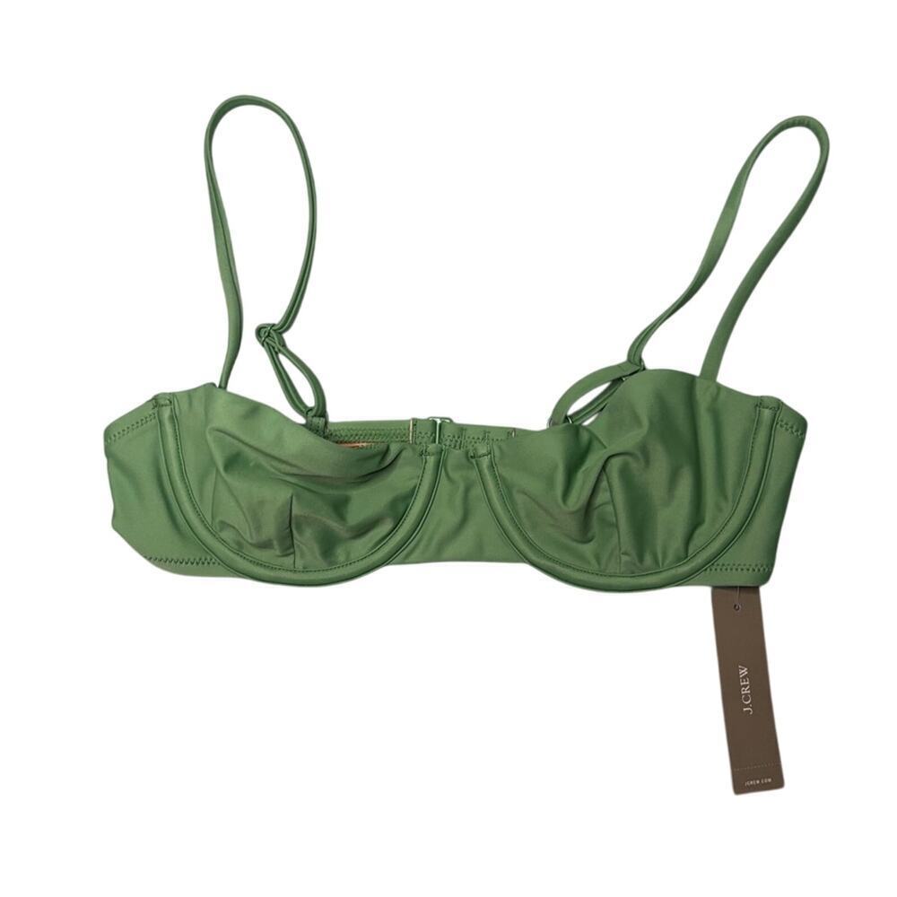 J.Crew Green Balconette Underwire Bikini Swim Top 34A NWT
